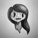 girl with wooden mask copic marker drawing