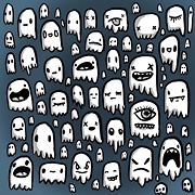 lots of cartoon ghosts